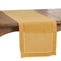 Saro Lifestyle SARO  16 x 90 in. Oblong Classic Hemstitch Border Table Runner  Mustard 6316.MU1690B